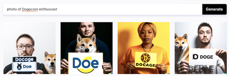 Photo of dogecoin enthusiast, from DALL-E